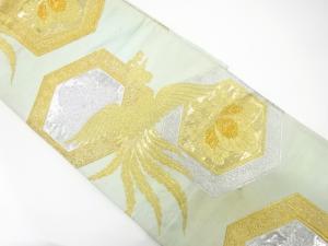 アンティーク　亀甲に鳳凰・桐模様織り出し袋帯（材料）